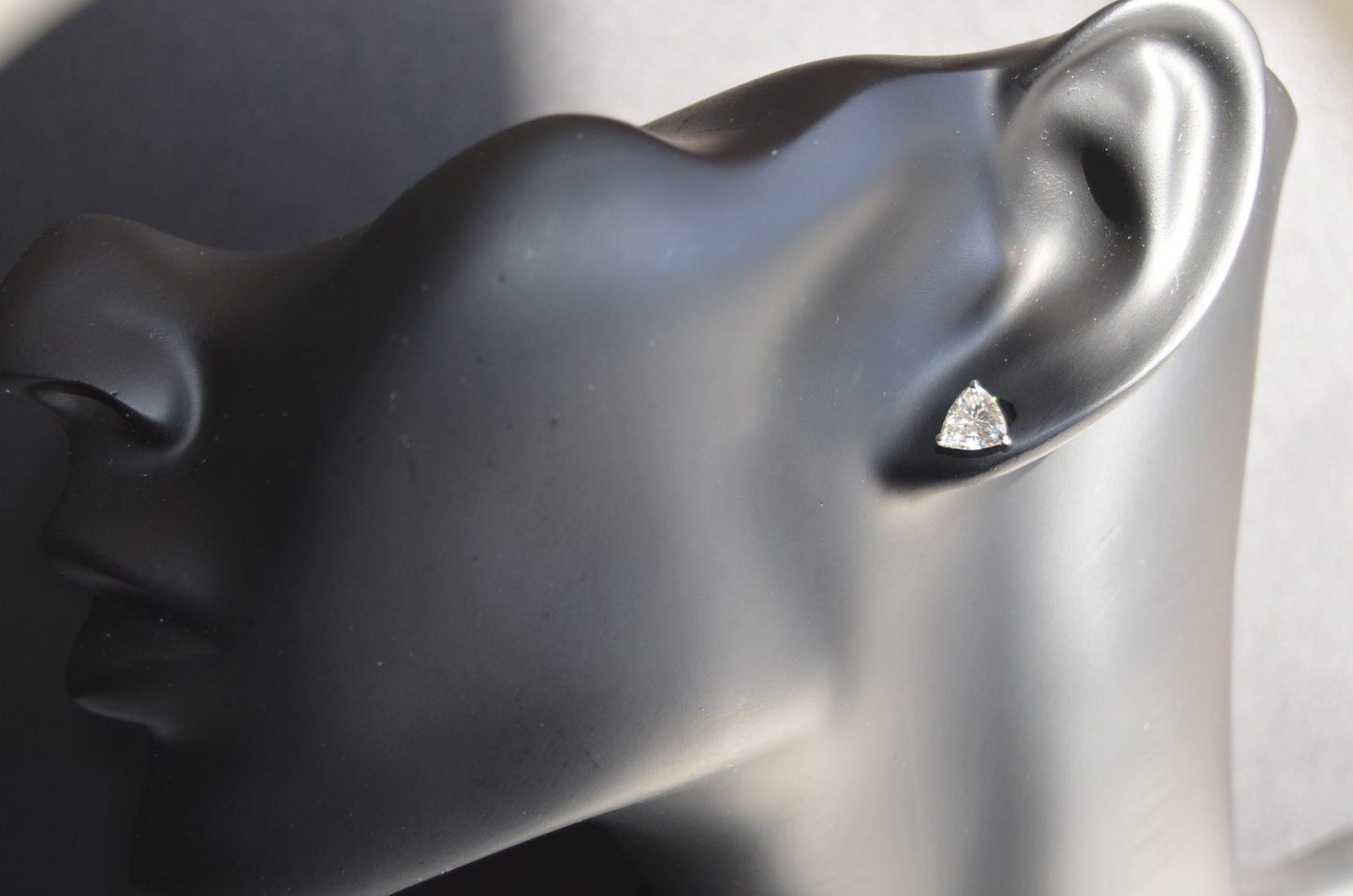 Elegant Trillion-Cut Moissanite Earrings in 4.5mm, 0.54 Carats set in 14kt White Gold for Women