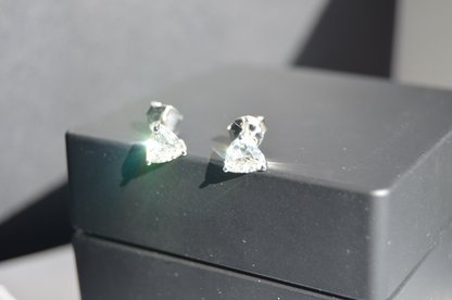 Elegant Trillion-Cut Moissanite Earrings in 4.5mm, 0.54 Carats set in 14kt White Gold for Women