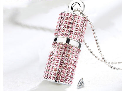 Crystal cylinder lipstick USB flash drive