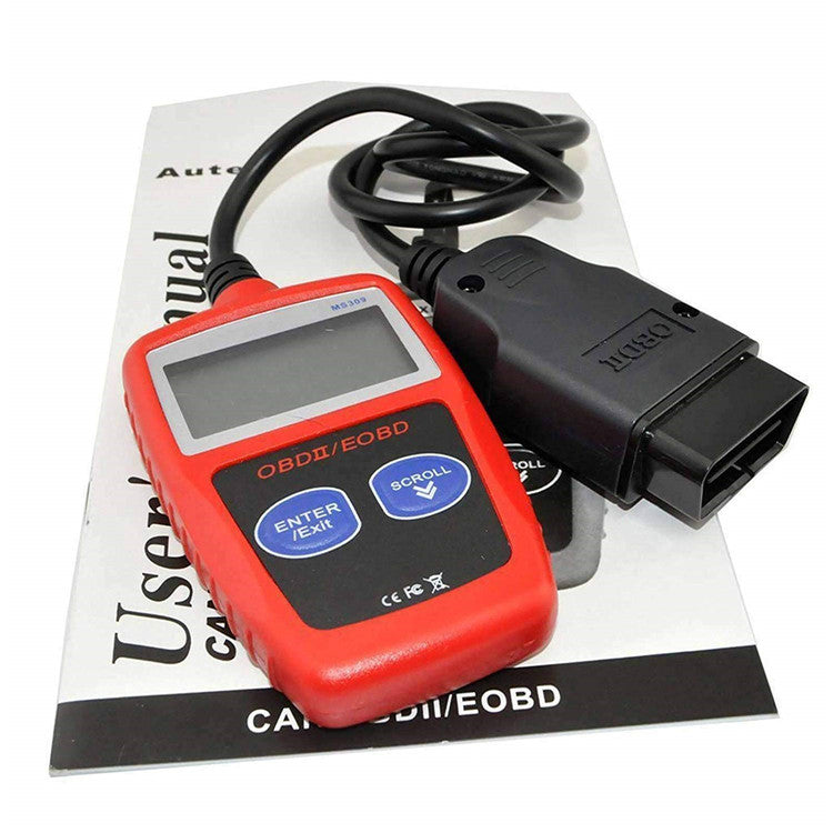 a red and black obd2 scanner
