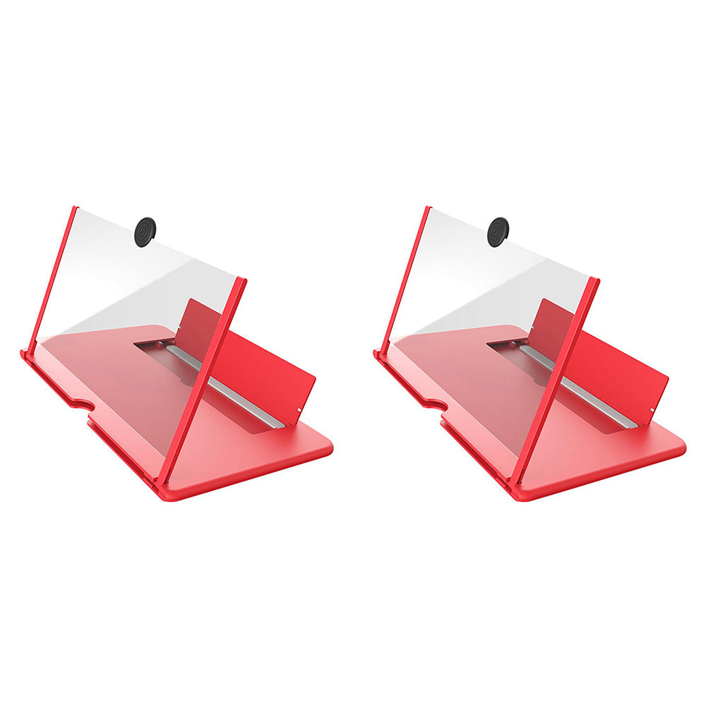 a pair of red plastic holders
