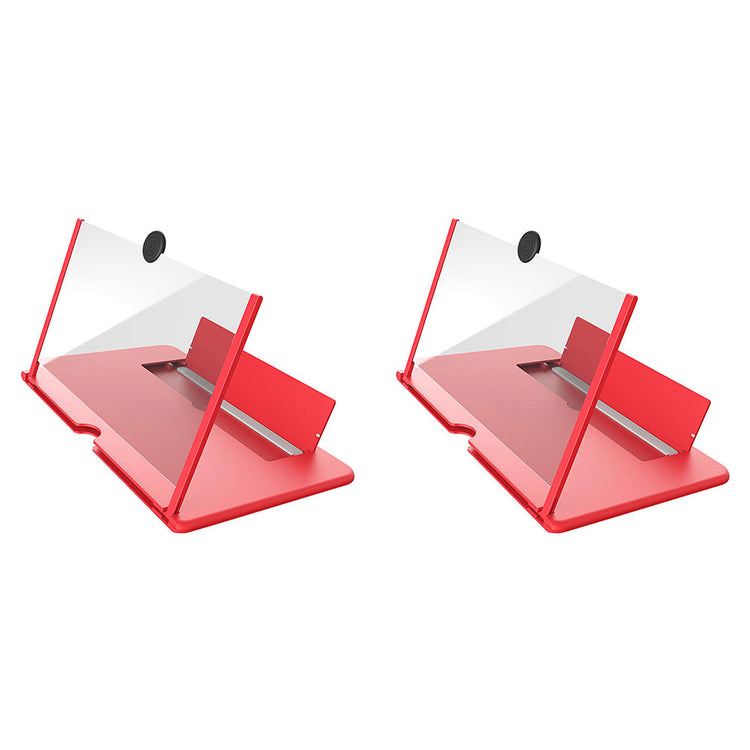 a pair of red plastic holders