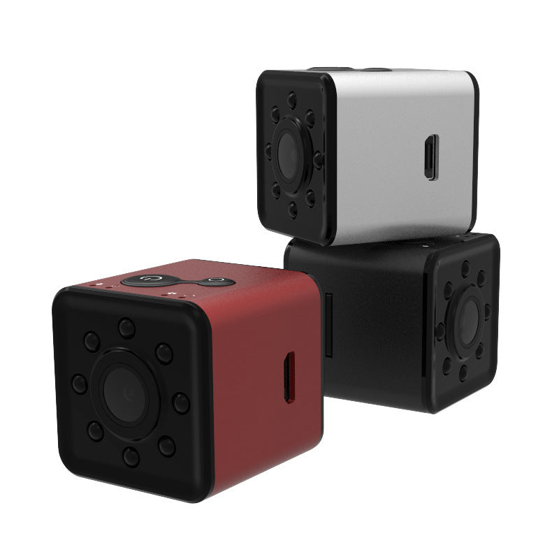 a group of cubes with cameras