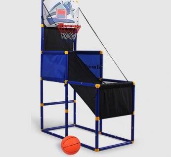 a basketball hoop and ball