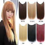 22-Inch Clipless Wire Hair Extensions, Straight Synthetic Hair