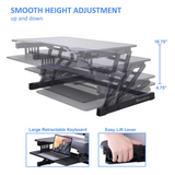 Rocelco 32" Height Adjustable Standing Desk - Improve Your Health and Productivity