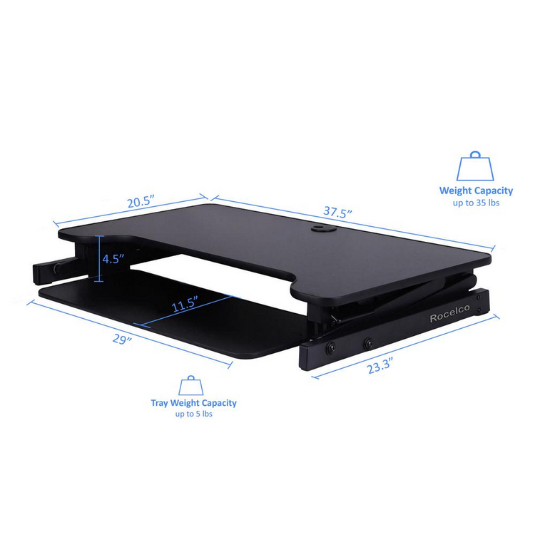 a black desk with blue drawings