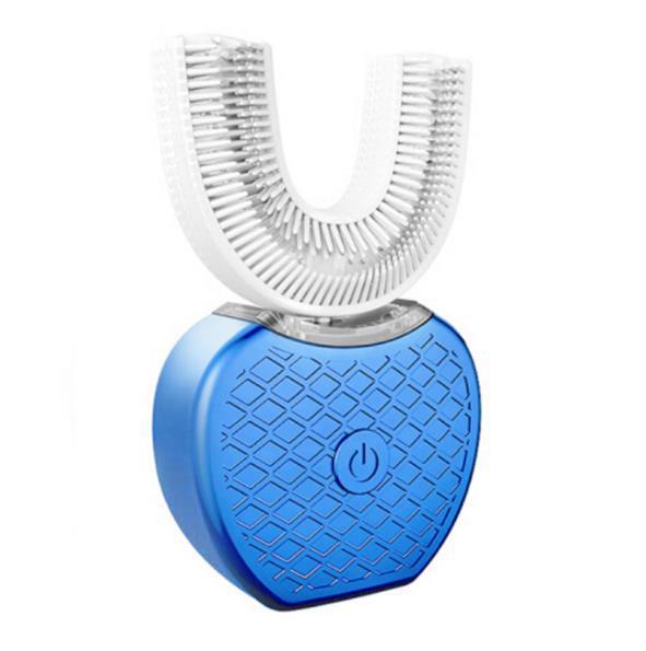 a blue and white toothbrush
