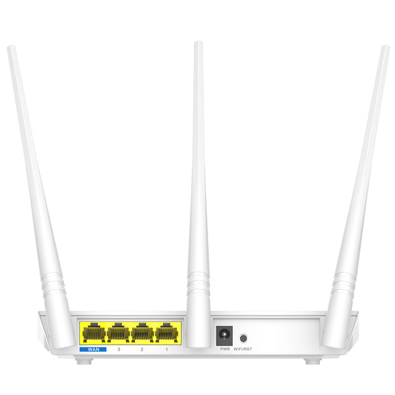 a back view of a white router