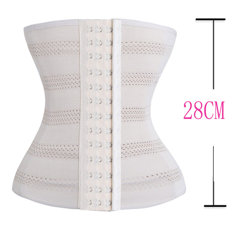 a white corset with a black stick