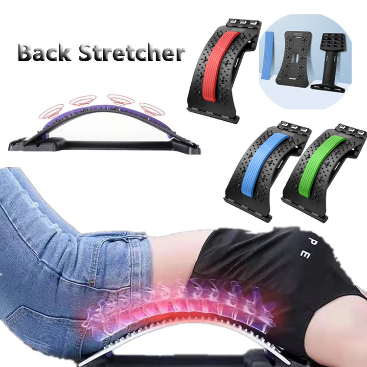 a person lying down with a back stretcher