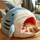 Shark-Shaped Enclosed Pet Bed
