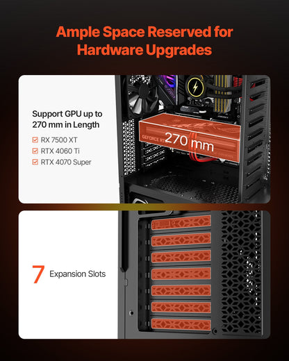 PC Gaming Case Mid-Tower Computer Case With 4 X 120 Mm Fans For ATX/M-ATX/ITX