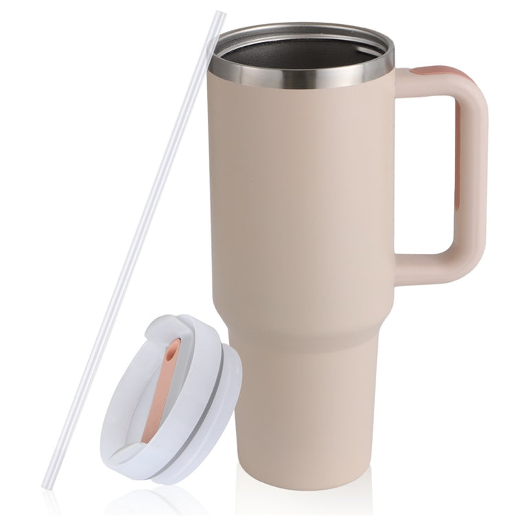 a coffee mug with a straw and a lid