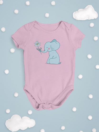 Elephant With A Flower Bodysuit -SmartPrintsInk Designs