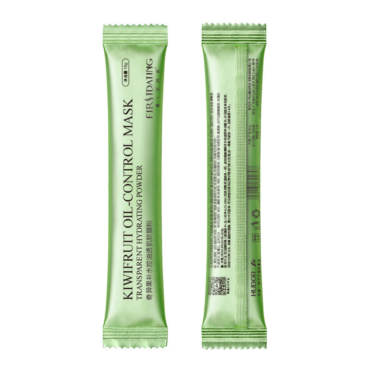 a green package with black text