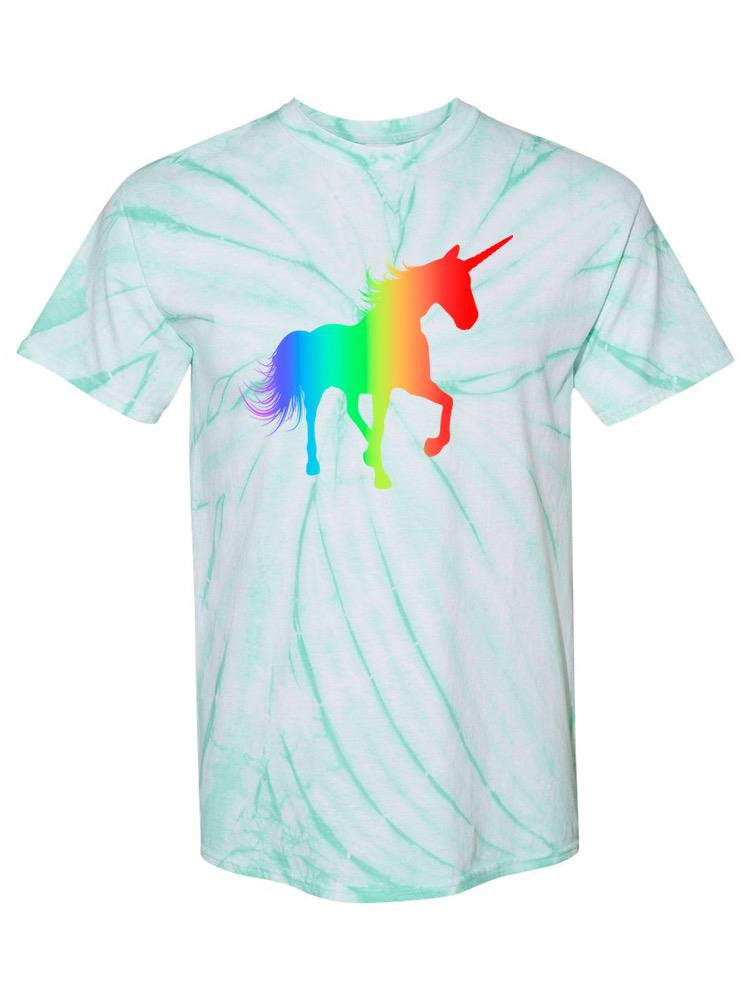 a t-shirt with a rainbow unicorn