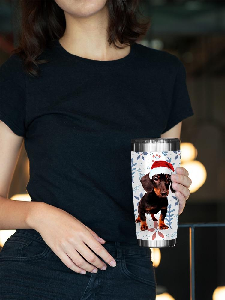 Dachshund With Christmas Hat Tumbler -SPIdeals Designs