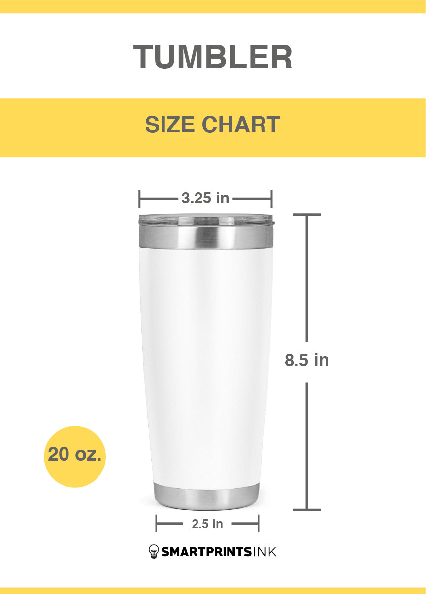 a white and silver tumbler with a silver lid
