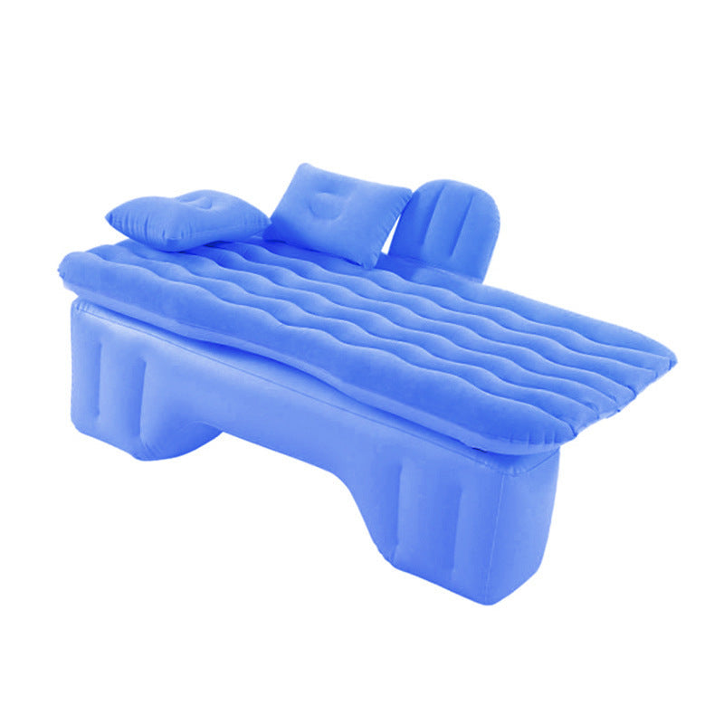 a blue inflatable mattress
