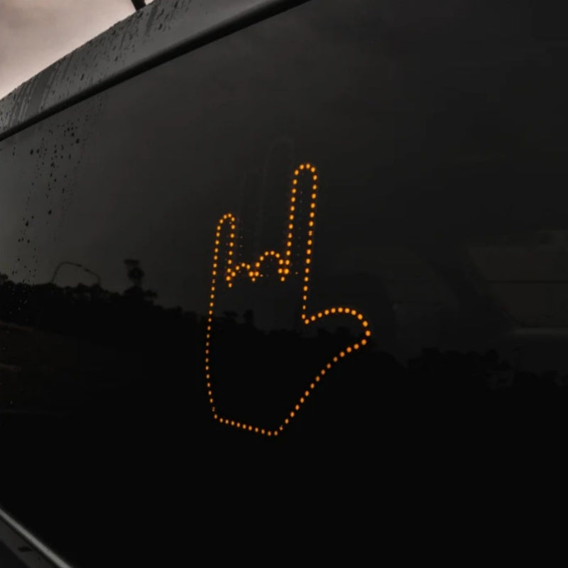 a hand drawn on a car window