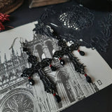 Black Ankh Cross Earrings