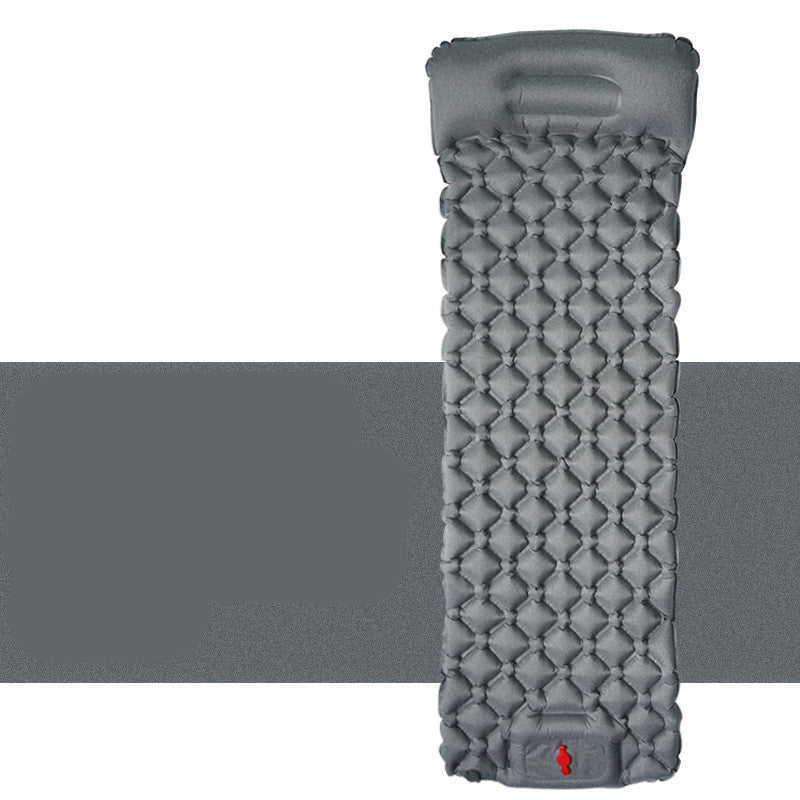a grey inflatable mattress