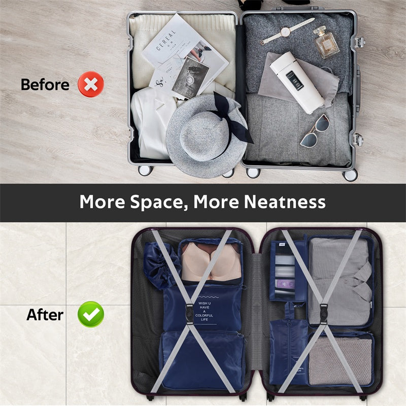 a suitcase with clothes and accessories