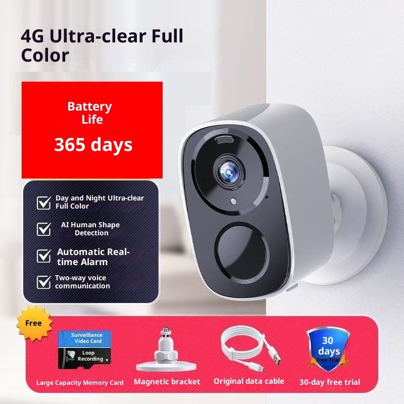 Wireless Camera 4G Plug-in-free Home Doorway