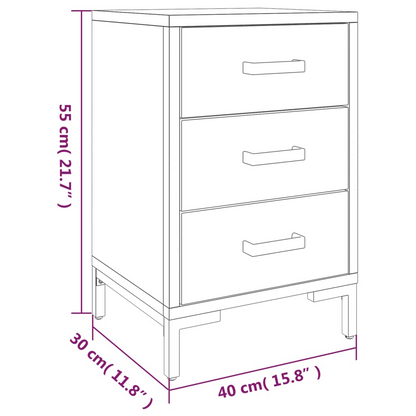 vidaXL Bedside Cabinet Brown 15.7"x11.8"x21.7" Solid Wood Pine