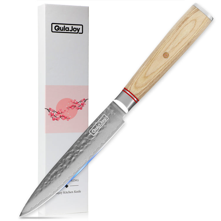 a knife with a wooden handle