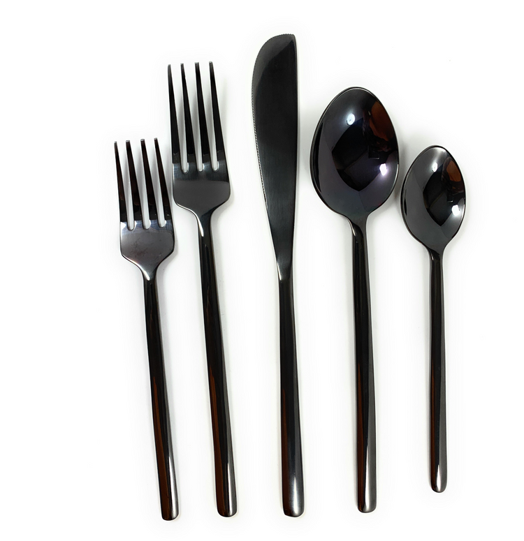 a silverware set with a knife spoon and fork
