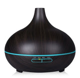 Wood-Grain Aromatherapy Lamp with Remote