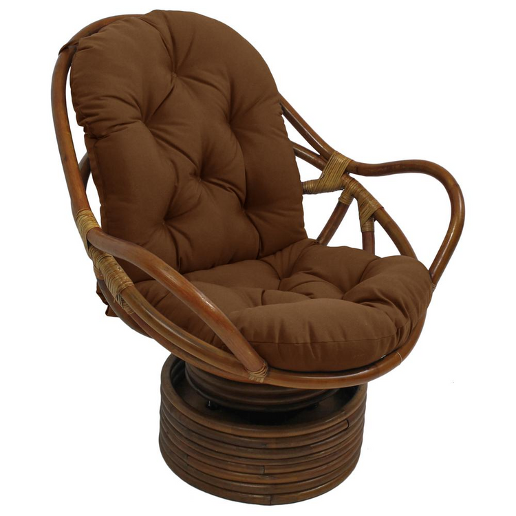 a brown chair with a cushion