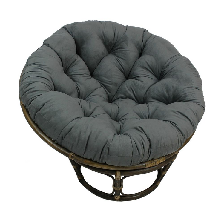 a round chair with a cushion
