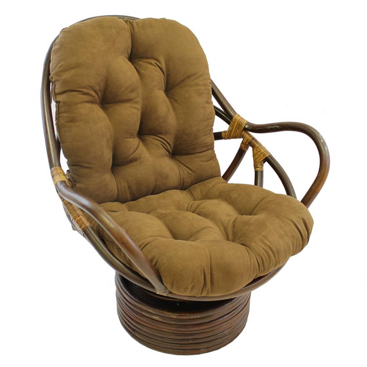 a brown cushioned chair