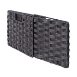 Melanie 3-Pc Woven Fiber Basket Set, Foldable in Chocolate