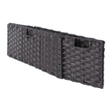 Melanie 3-Pc Woven Fiber Basket Set, Foldable in Chocolate