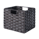 Melanie 3-Pc Woven Fiber Basket Set, Foldable in Chocolate