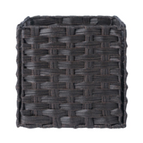Melanie 3-Pc Woven Fiber Basket Set, Foldable in Chocolate