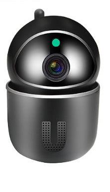 a black round object with a round lens