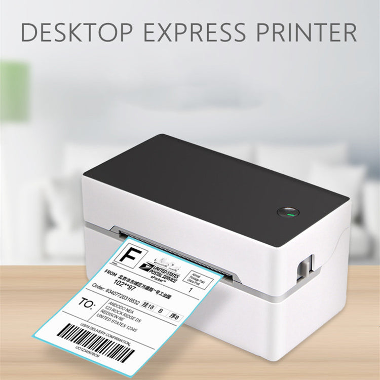 a printer with a label