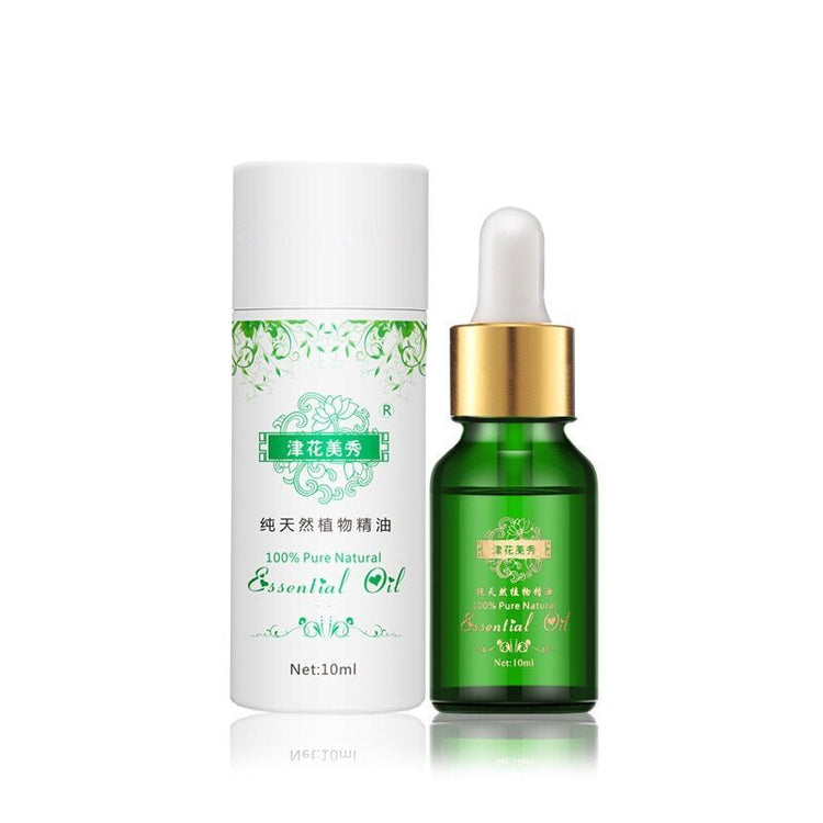 a bottle of essential oil and a dropper