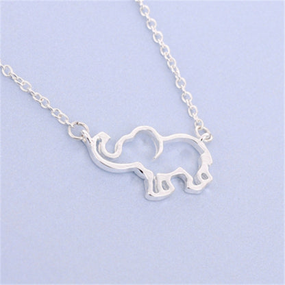 Elephant pendant necklace lucky hollow like clavicle chain
