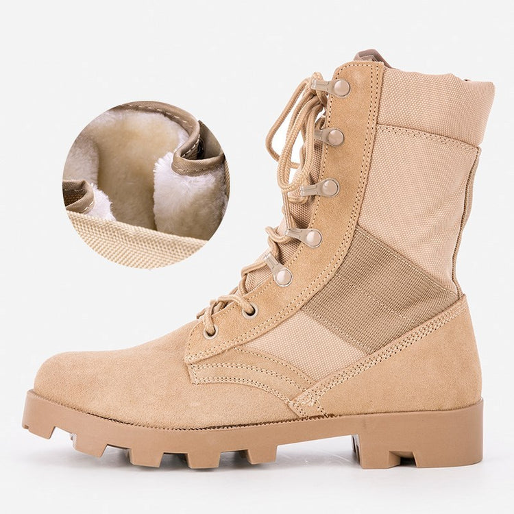 a tan boot with laces