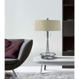 60W X 2 Leccemetal  Table Lamp With Burlap Shade