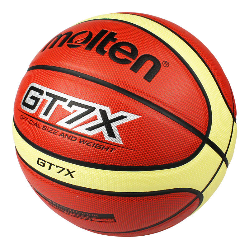 a red and yellow basketball