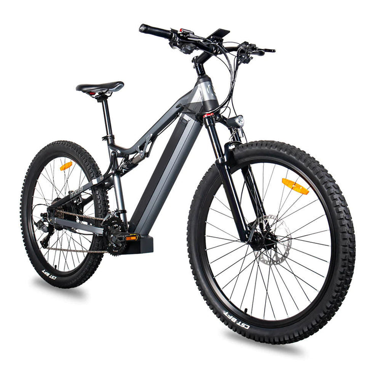 a black and grey electric bike
