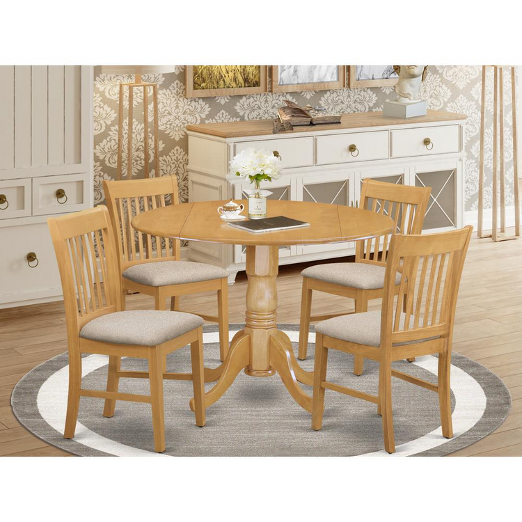 a table and chairs in a room