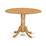 DLNO5-OAK-C 5 Pc small Kitchen Table set-round Kitchen Table and 4 Dining Chairs.